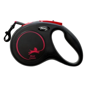 FLEXI - Smycz automatyczna CLASSIC BLACK FIRE M taśma 5 m