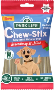 Dental stick dla psa Chew-Stix Truskawka i Mięta 180g/7szt
