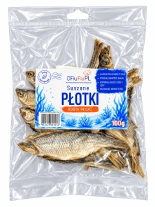 OFiuFiuPL - Suszone PŁOTKI dla psa naturalny rybny przysmak 100 g