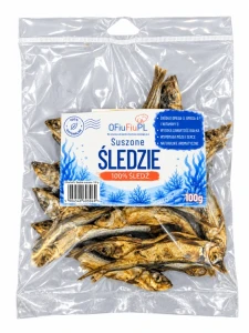 OFiuFiuPL - Suszone ŚLEDZIE dla psa naturalny rybny przysmak 100g