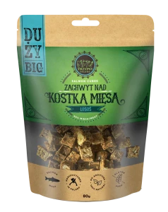  TRZYPSY DUŻY ZACHWYT NAD KOSTKĄ MIĘSA Z ŁOSOSIA 80G 