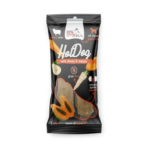 Hot Dog do żucia dla psa - warzywny z papają w skórze owcy 2 szt.