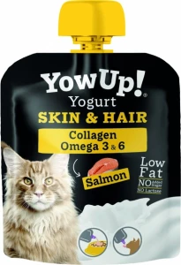YOW UP! SKÓRA & SIERŚĆ JOGURT DLA KOTA Z ŁOSOSIEM 85G 